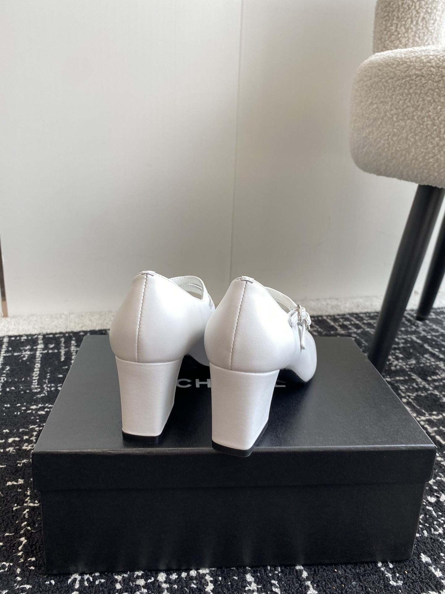 UA CHANEL MARY JANES Lambskin & Grosgrain