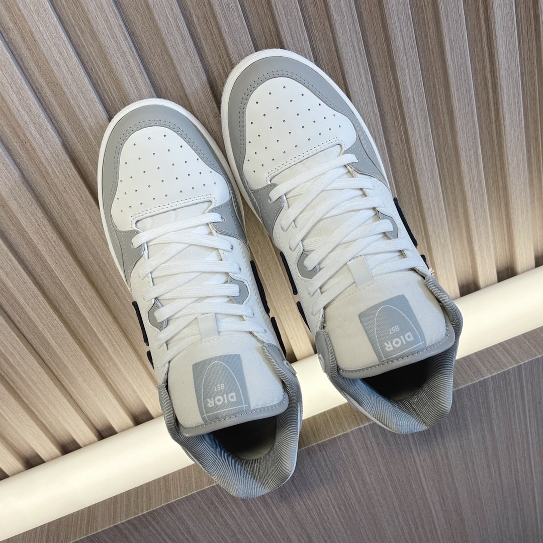 UA DIOR B57 Mid-Top Sneaker Gray and White