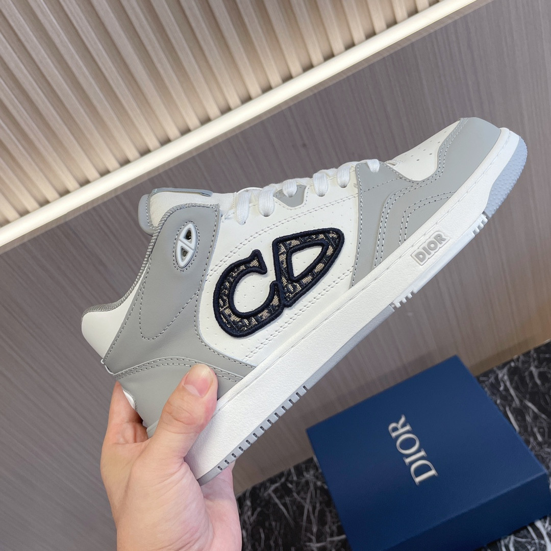 UA DIOR B57 Mid-Top Sneaker Gray and White