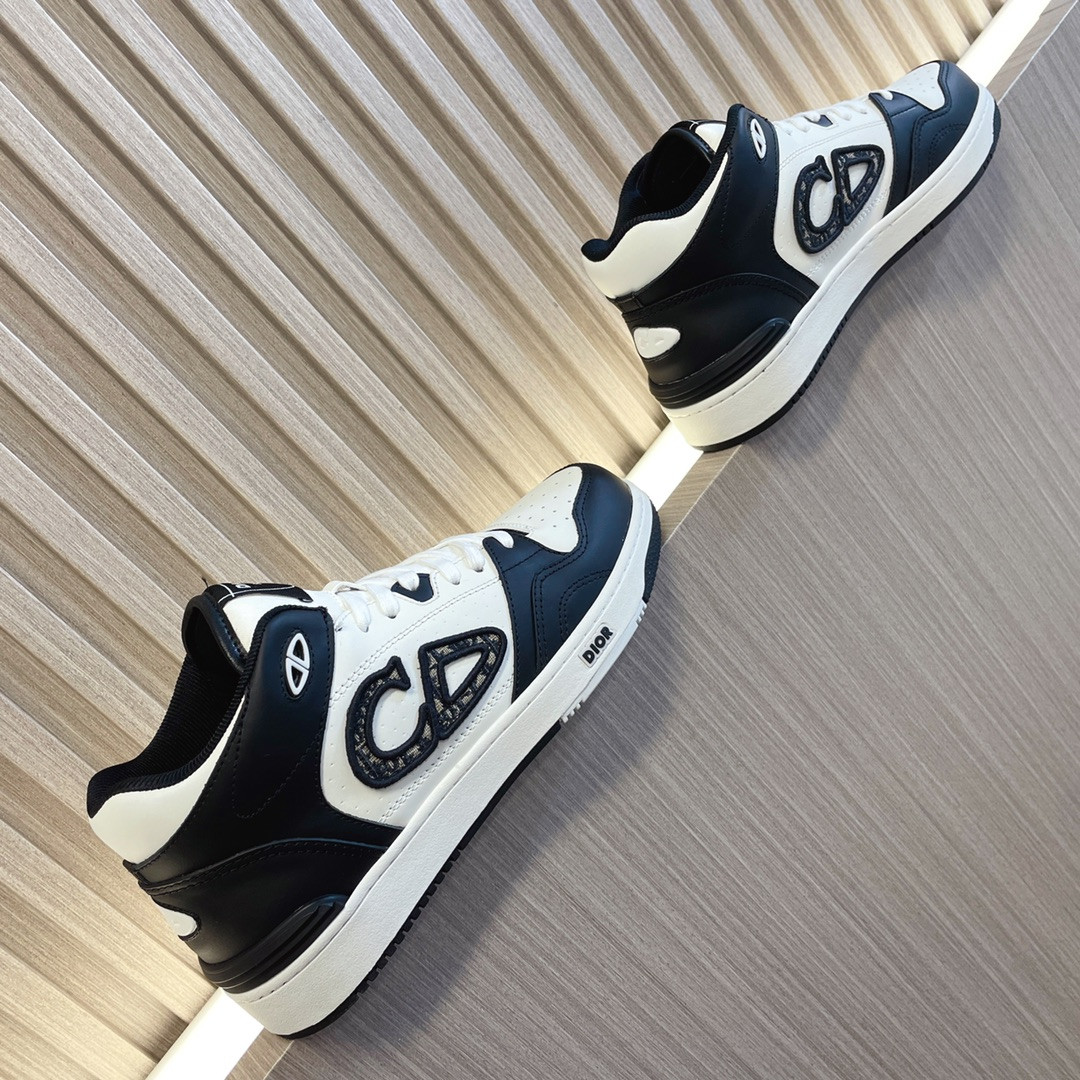 UA DIOR B57 Mid-Top Sneaker Black and White