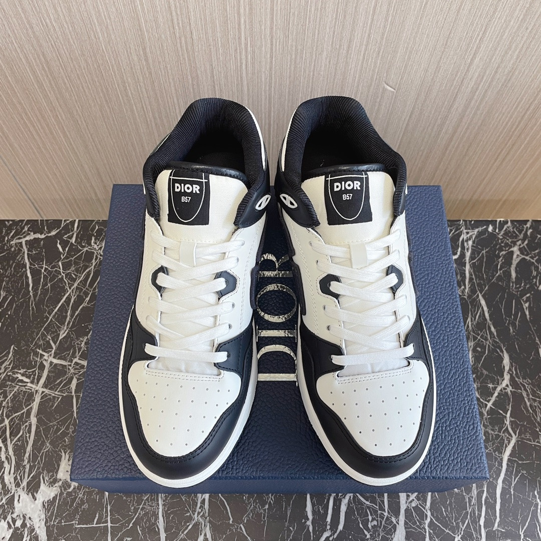 UA DIOR B57 Mid-Top Sneaker Black and White