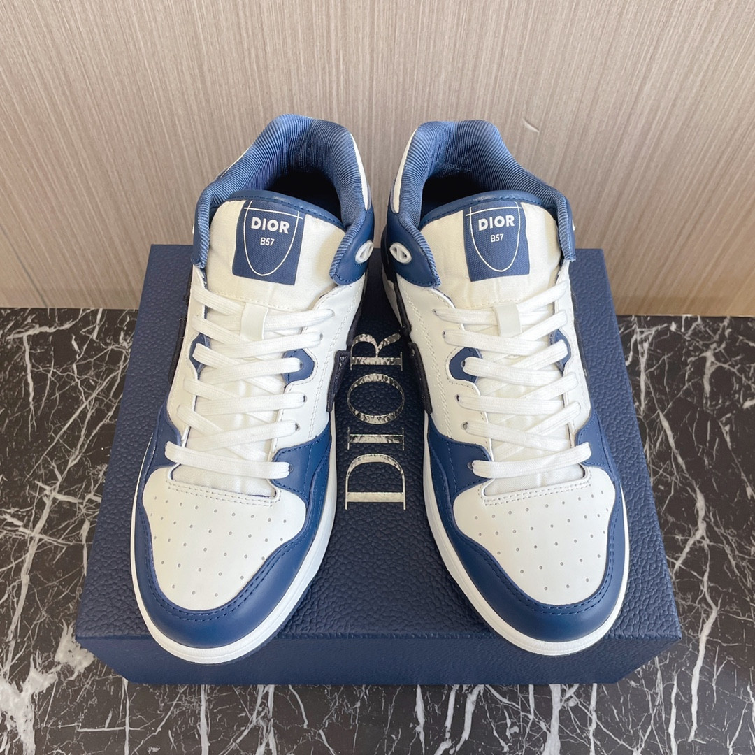 UA DIOR B57 Mid-Top Sneaker Navy Blue and White