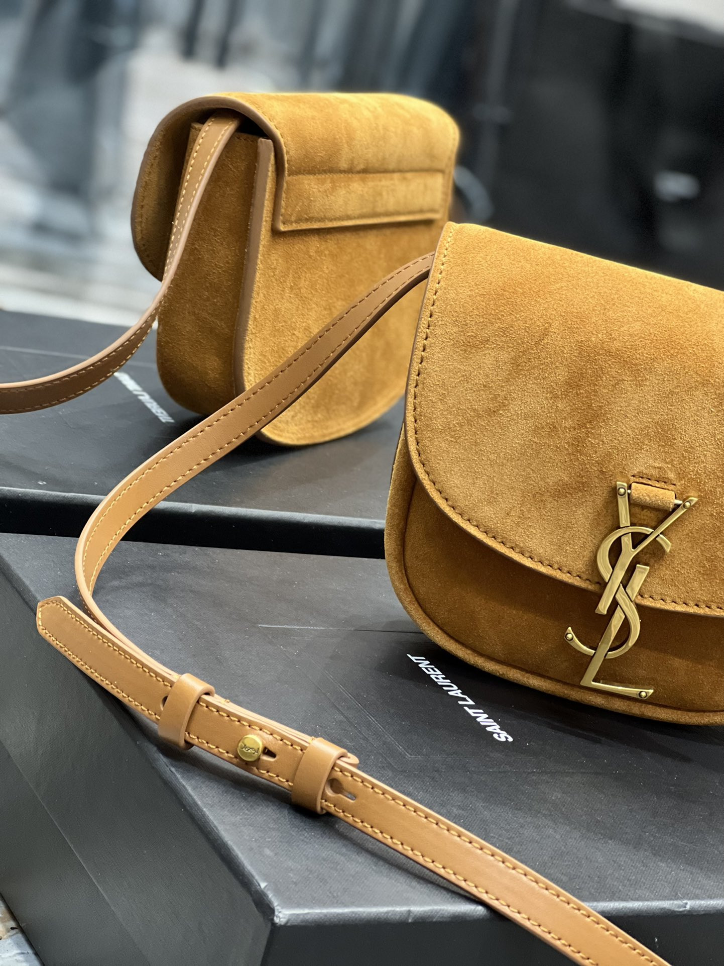 YSL KAIA SMALL SATCHEL IN SMOOTH LEATHER 7.2 X 6.1 X 2.1 INCHES