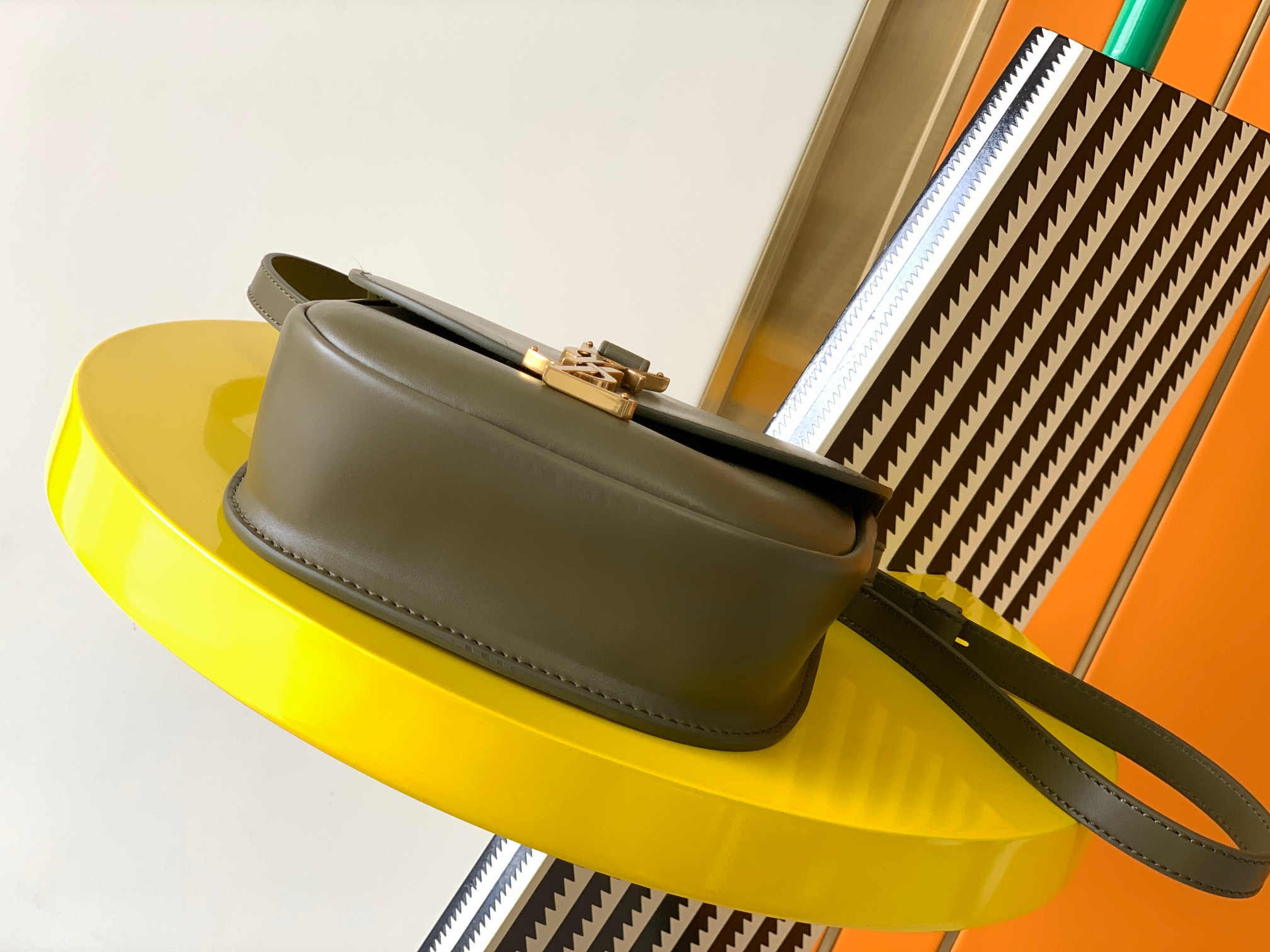 YSL KAIA SMALL SATCHEL IN SMOOTH LEATHER 7.2 X 6.1 X 2.1 INCHES