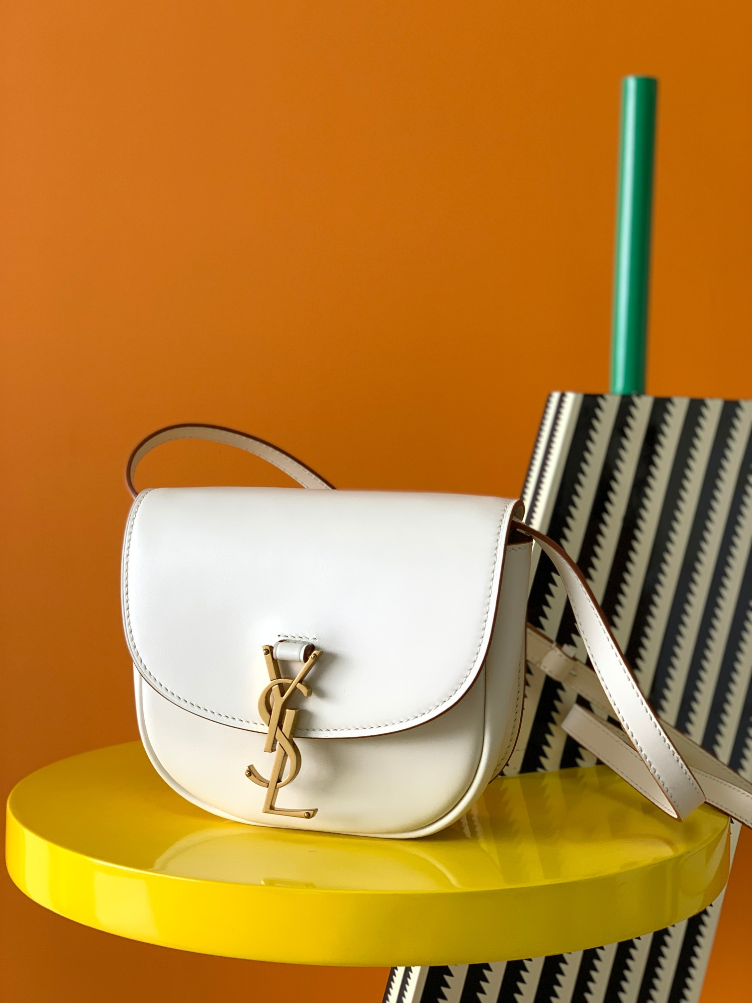 YSL KAIA SMALL SATCHEL IN SMOOTH LEATHER 7.2 X 6.1 X 2.1 INCHES