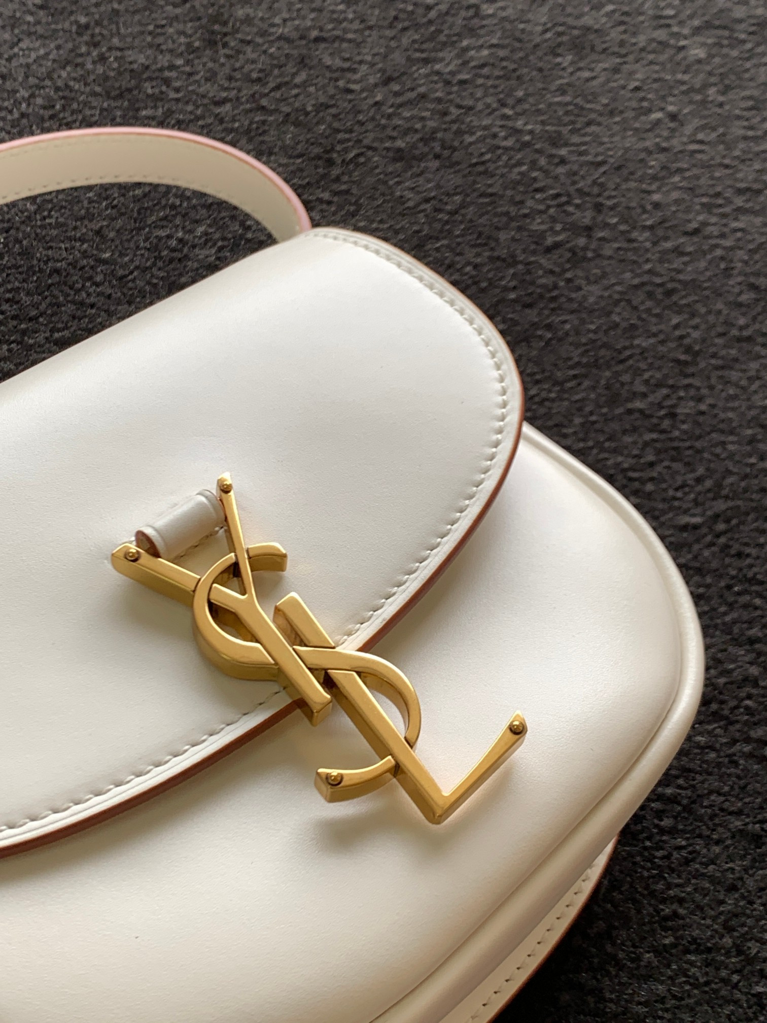 YSL KAIA SMALL SATCHEL IN SMOOTH LEATHER 7.2 X 6.1 X 2.1 INCHES