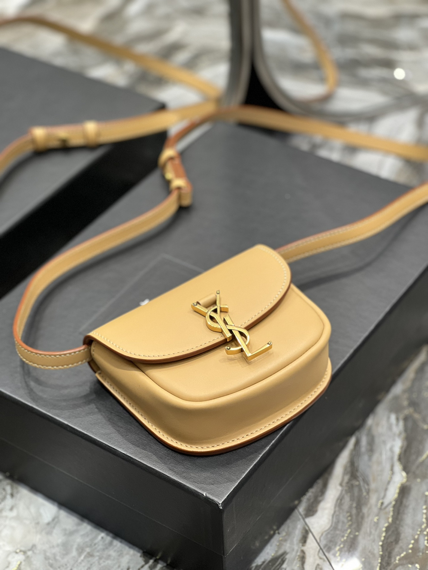 YSL KAIA SMALL SATCHEL IN SMOOTH LEATHER 15x14x4.5cm