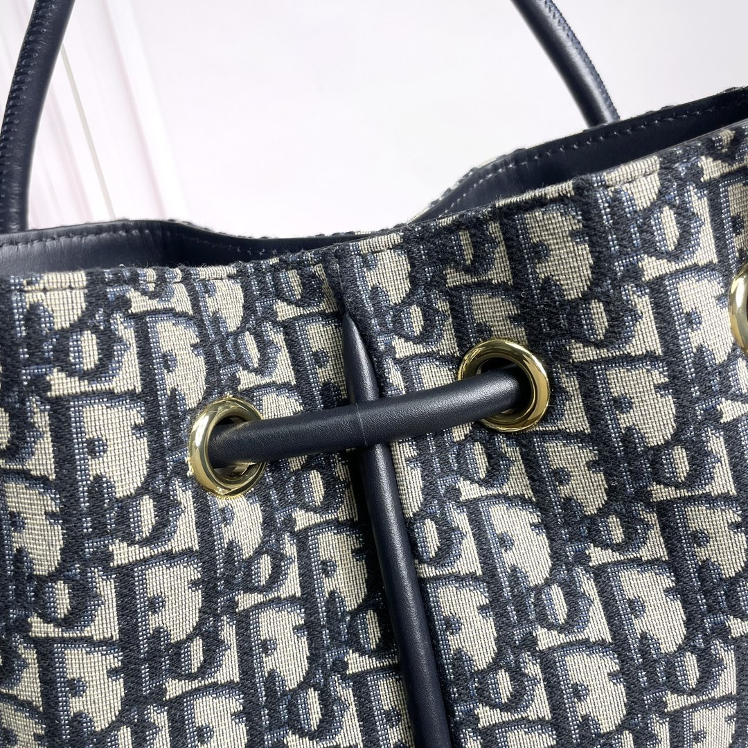 Medium Dior Nolita Bag Blue Dior Oblique Jacquard 10.5 x 10 x 2 inches