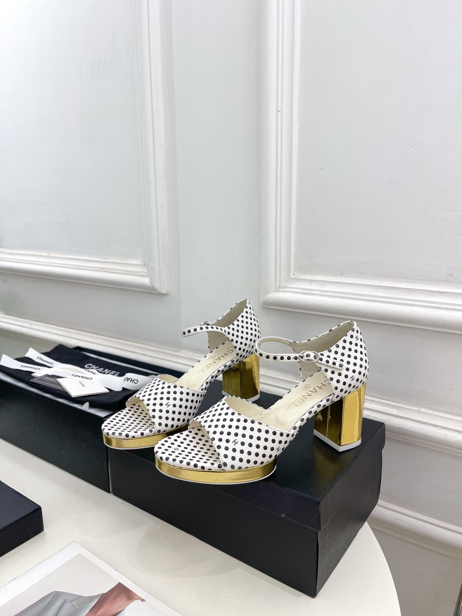 UA CHANEL HEELED SANDALS