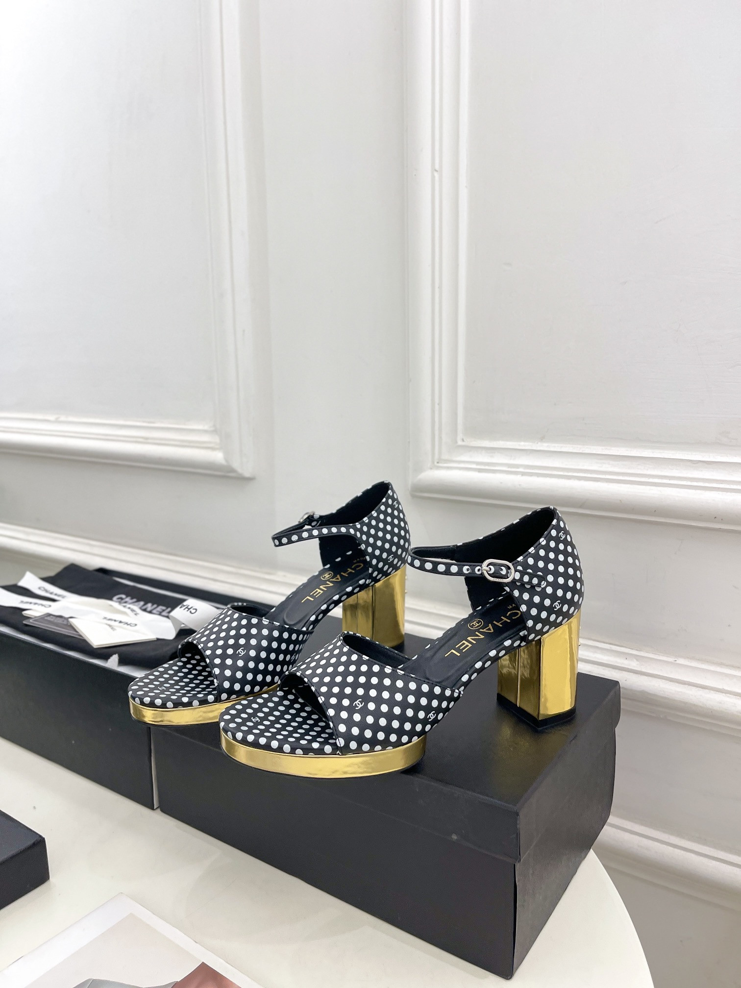 UA CHANEL HEELED SANDALS