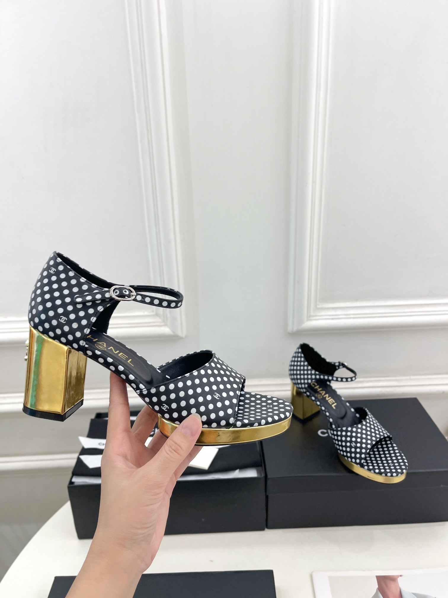 UA CHANEL HEELED SANDALS