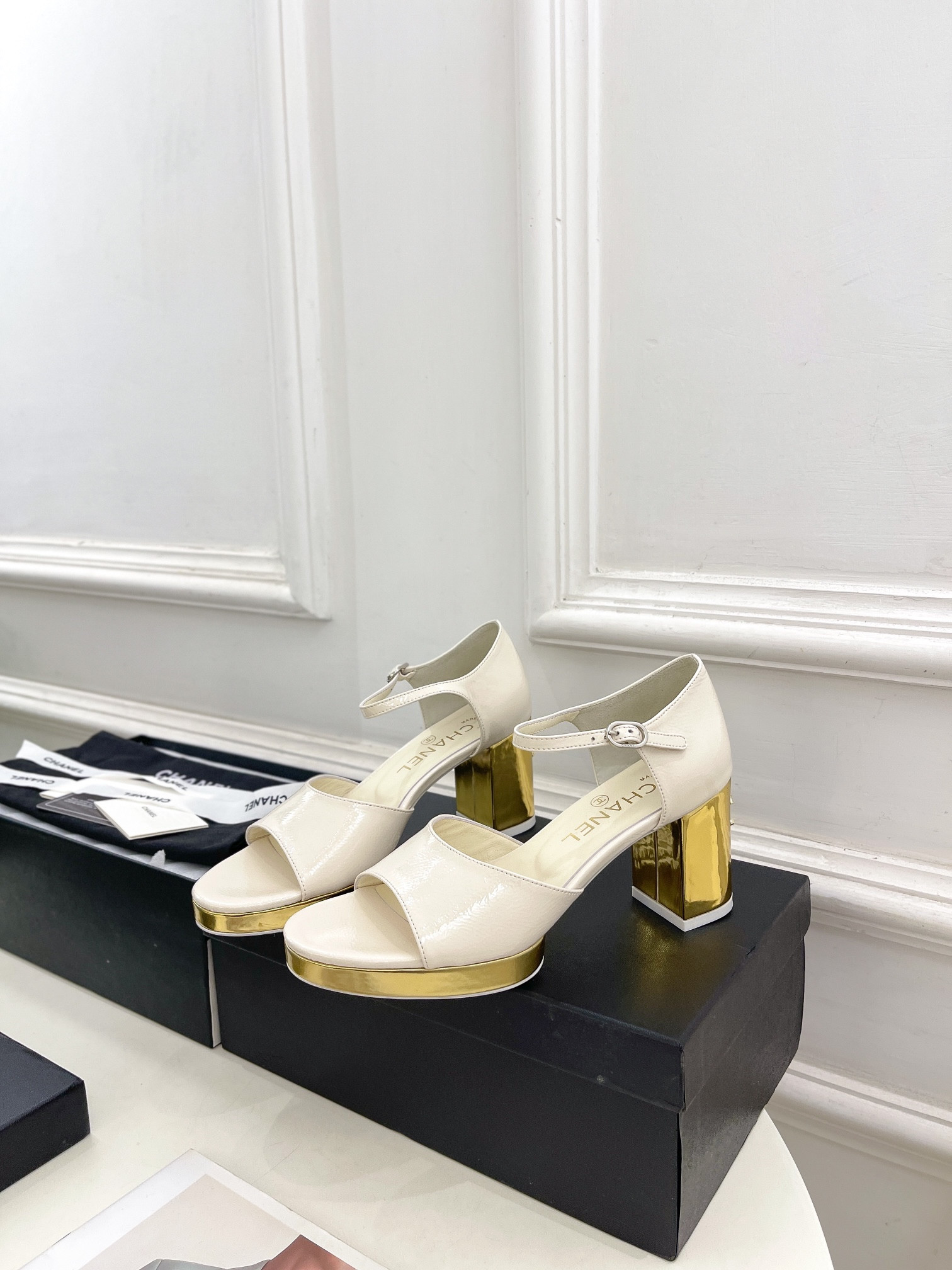 UA CHANEL HEELED SANDALS