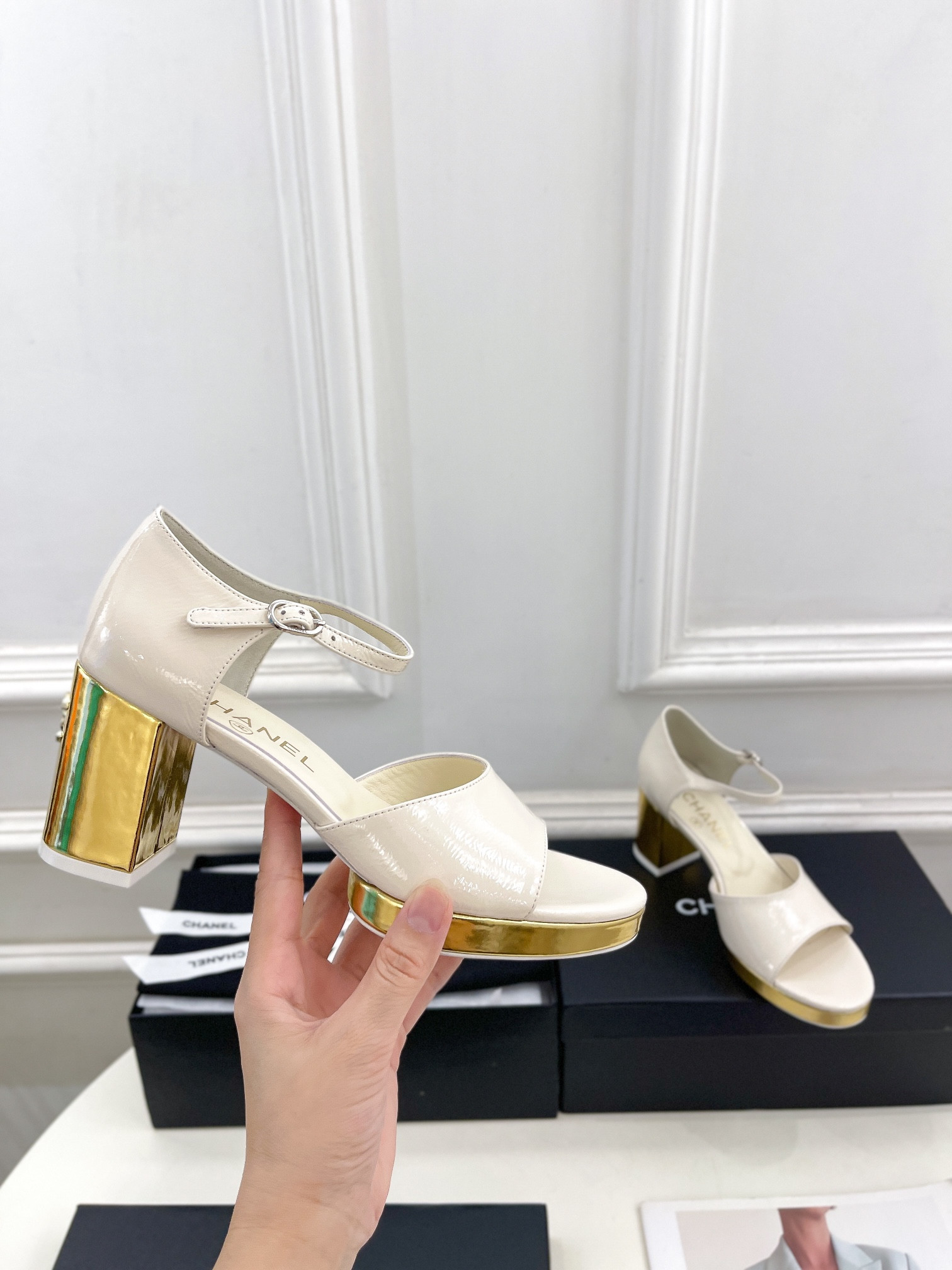 UA CHANEL HEELED SANDALS