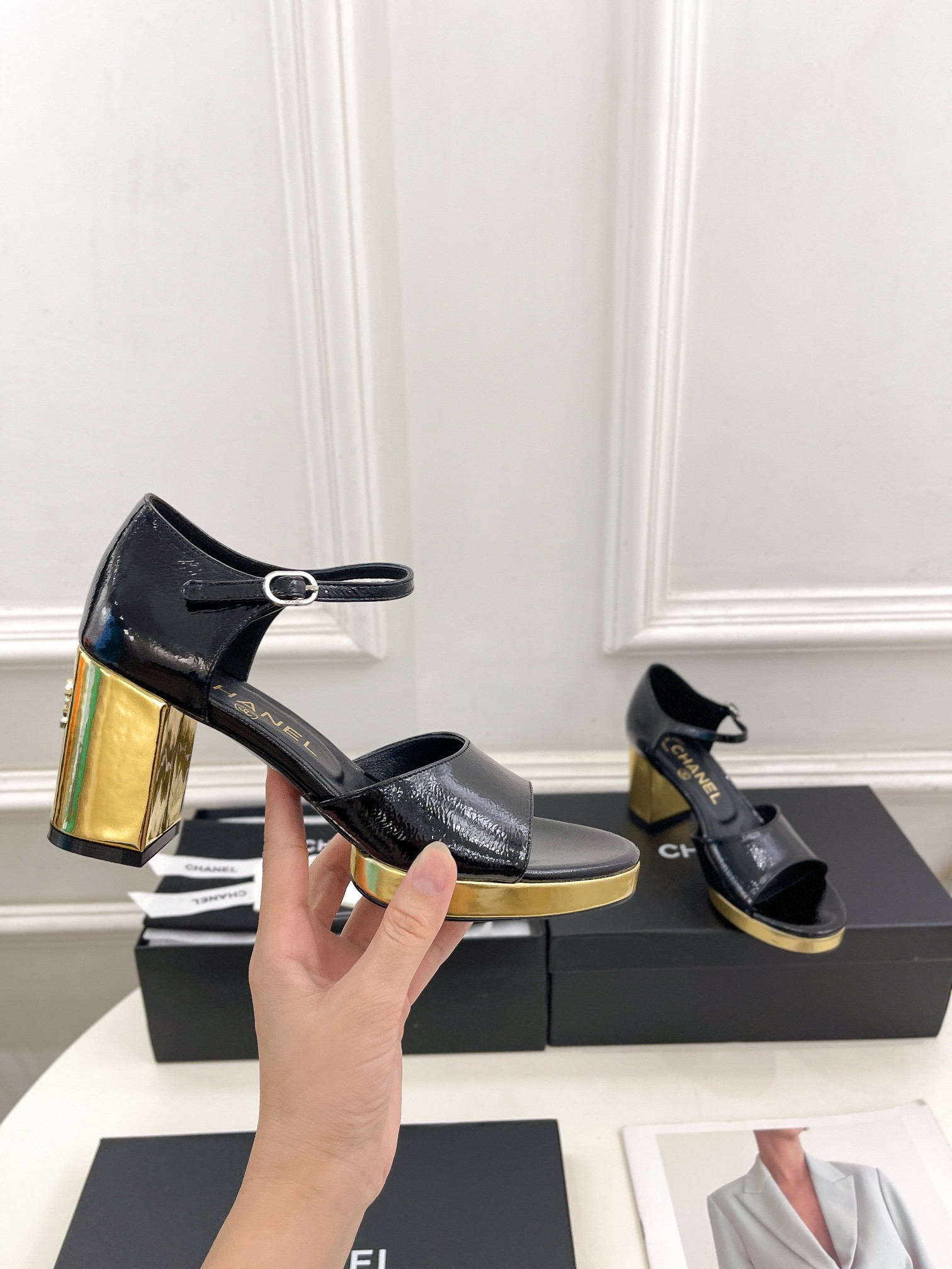 UA CHANEL HEELED SANDALS