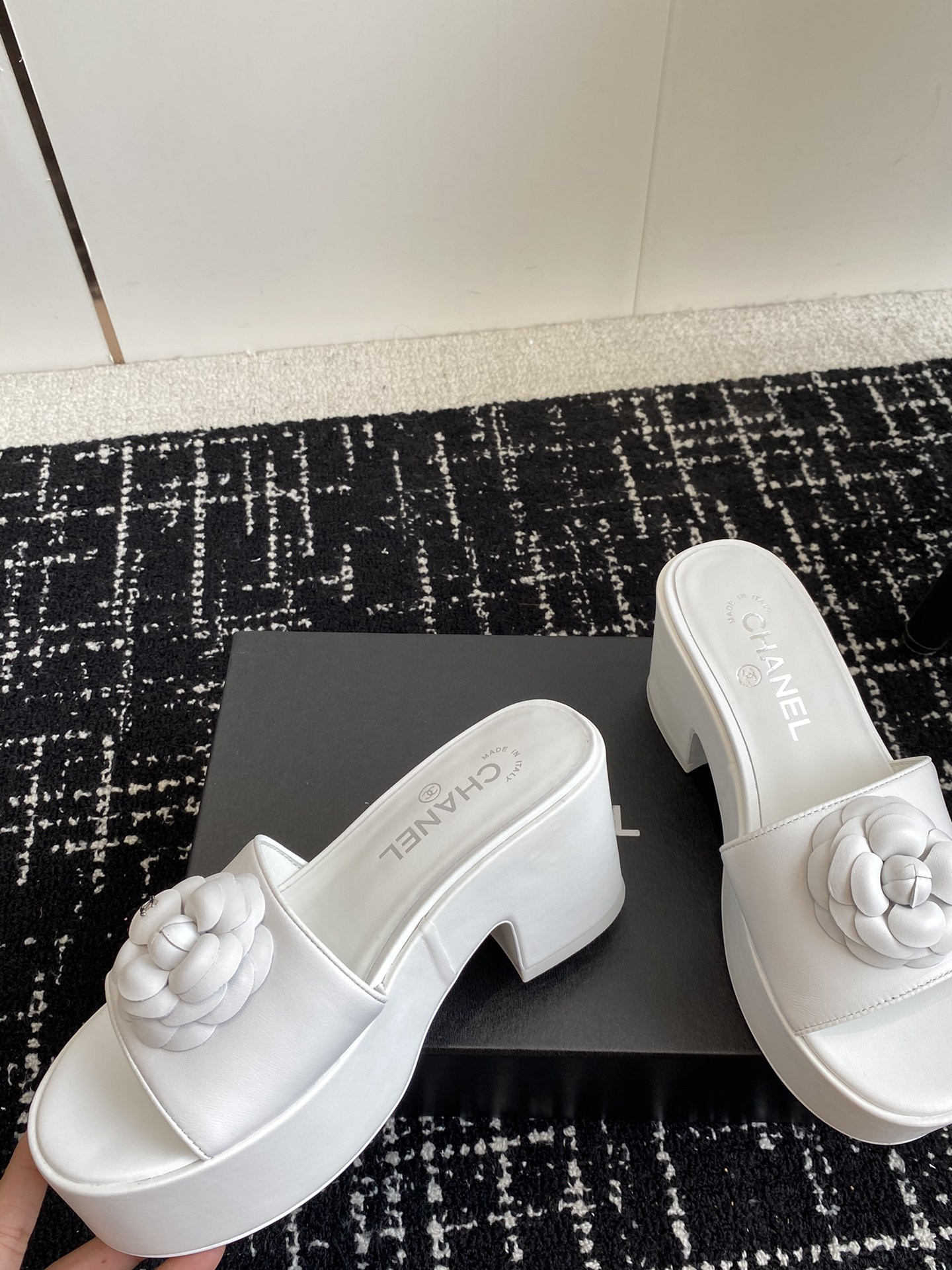 UA CHANEL MULES Platform Heels