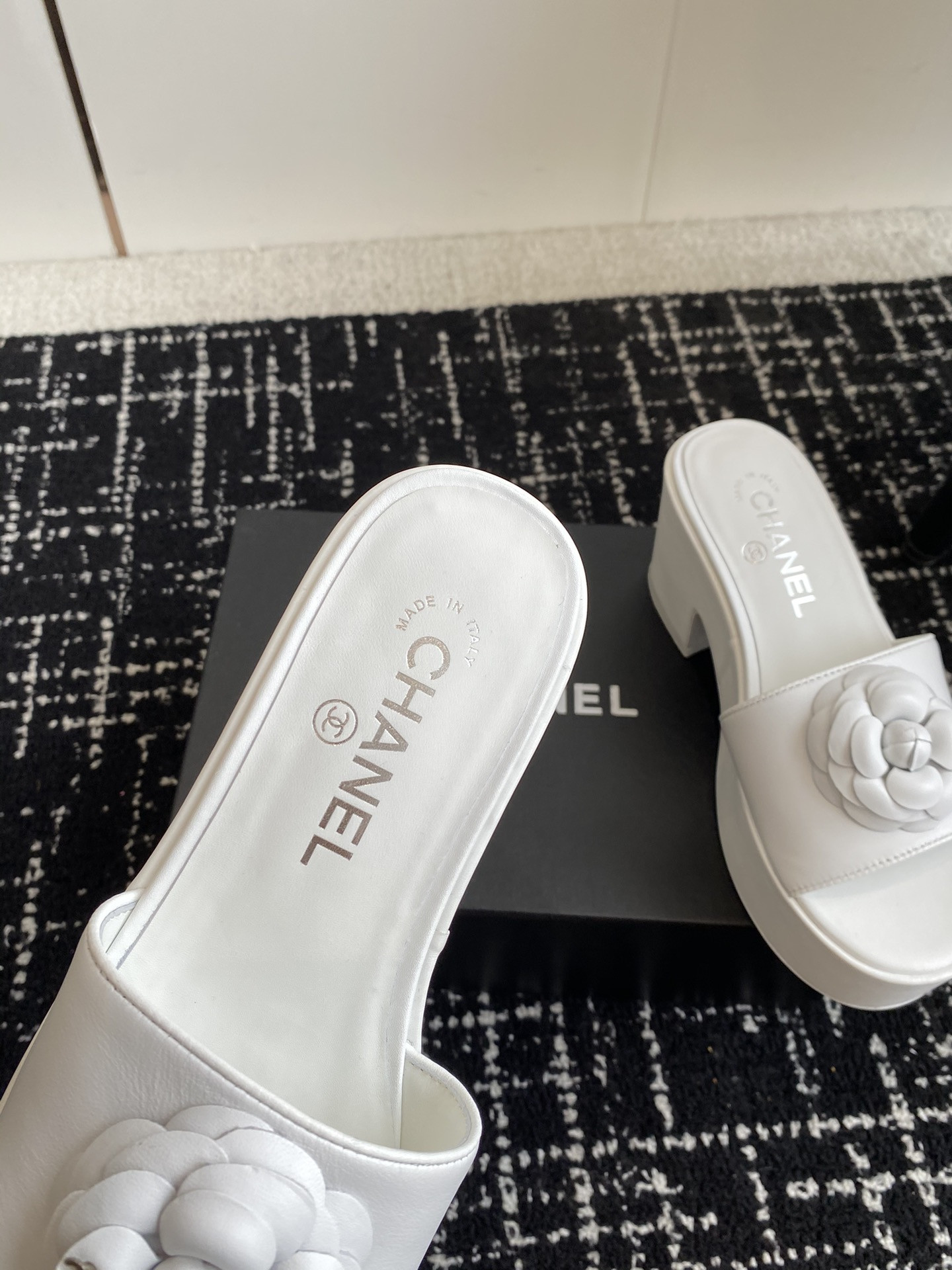 UA CHANEL MULES Platform Heels