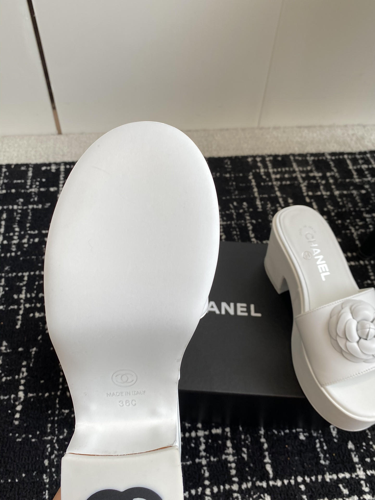 UA CHANEL MULES Platform Heels