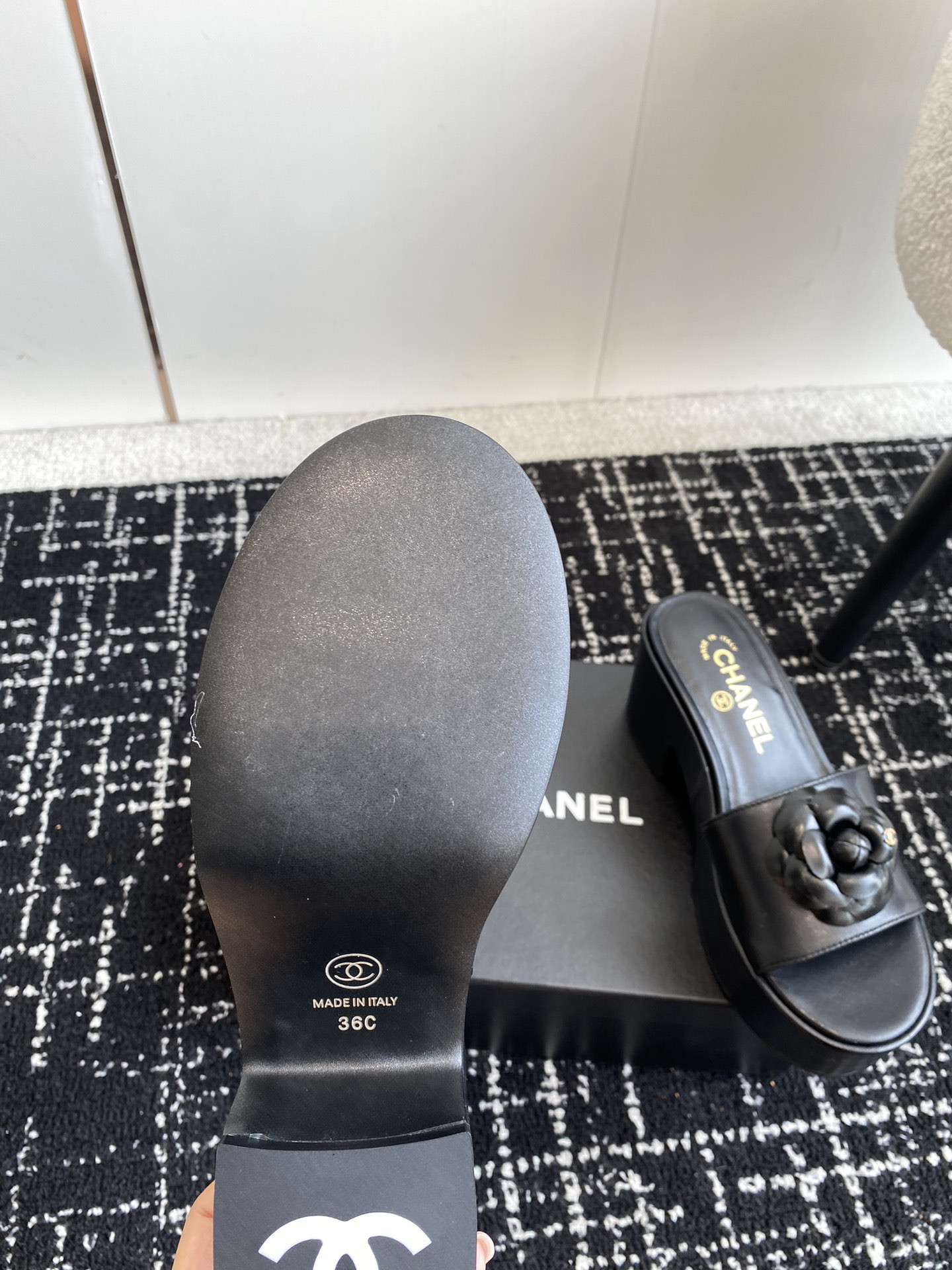 UA CHANEL MULES Platform Heels