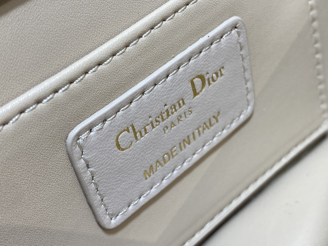 Dior Small Ange Bag Pink Latte Macrocannage Calfskin 20 x 12 x 5 cm