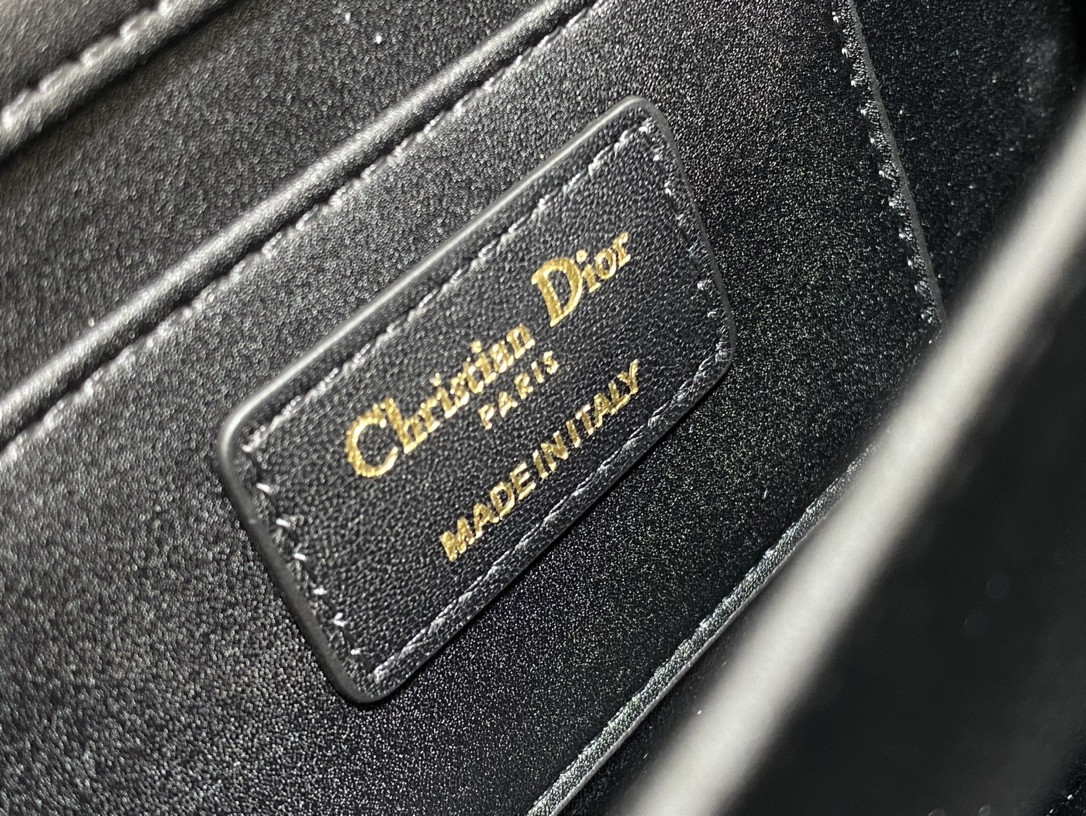 Dior Small Dior Ange Bag Black Macrocannage Calfskin 20 x 12 x 5 cm