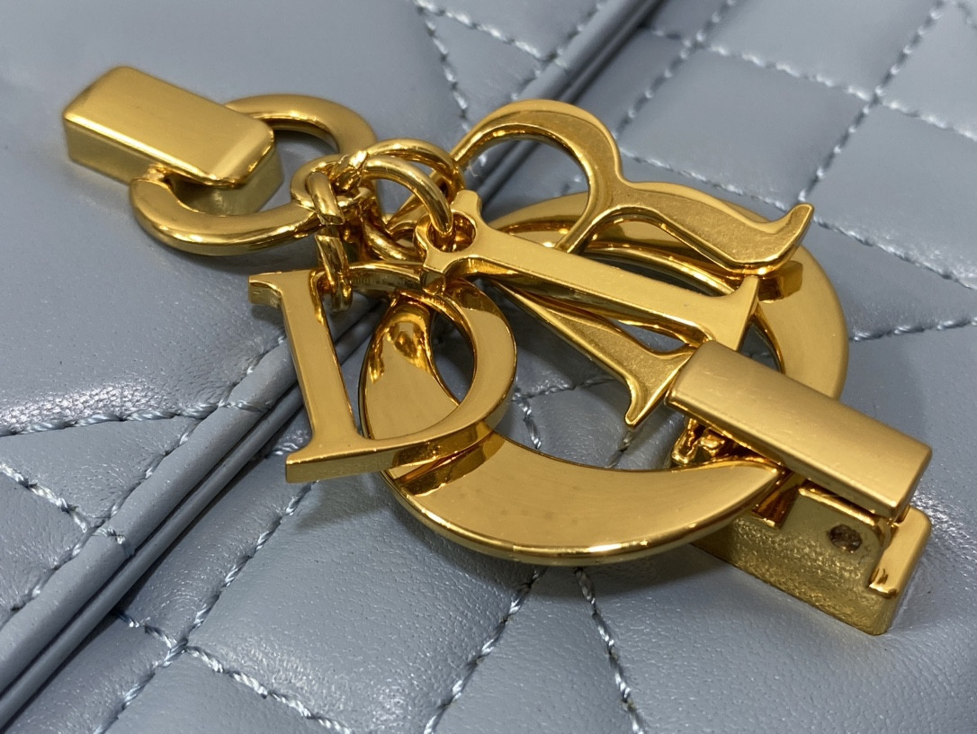 Dior Mini Dior Ange Bag Blue Macrocannage Calfskin 20 x 12 x 5 cm