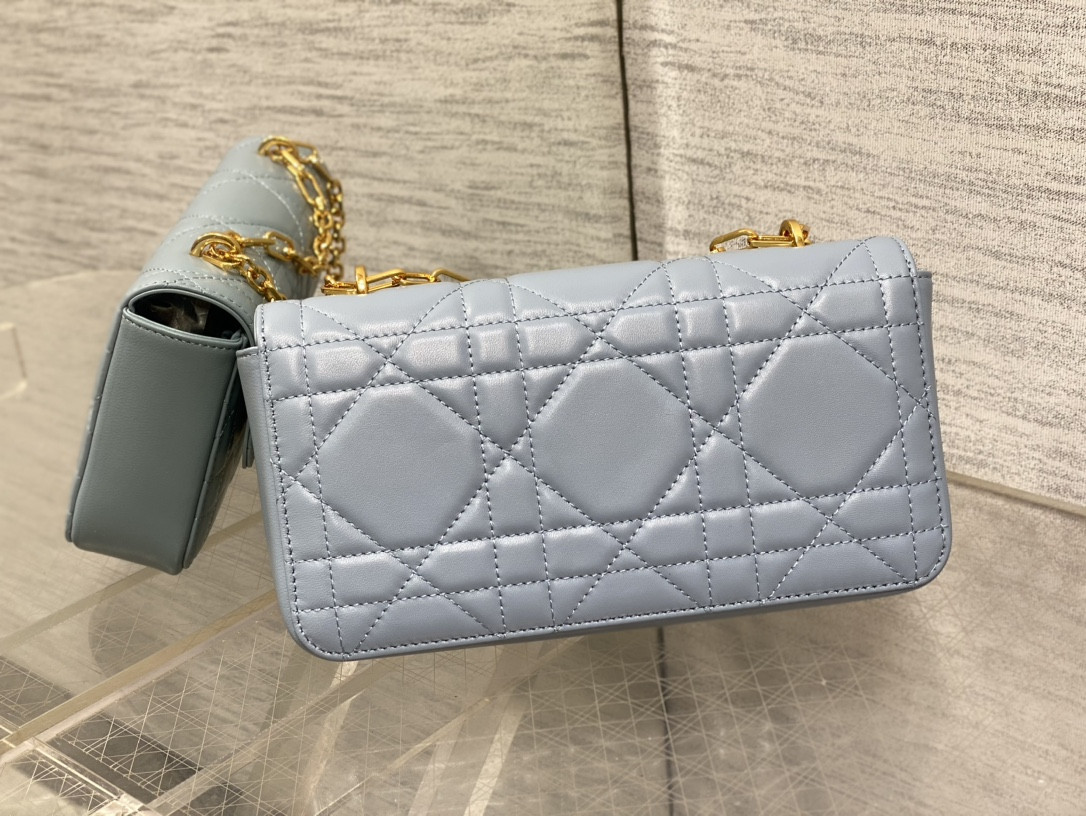 Dior Mini Dior Ange Bag Blue Macrocannage Calfskin 20 x 12 x 5 cm