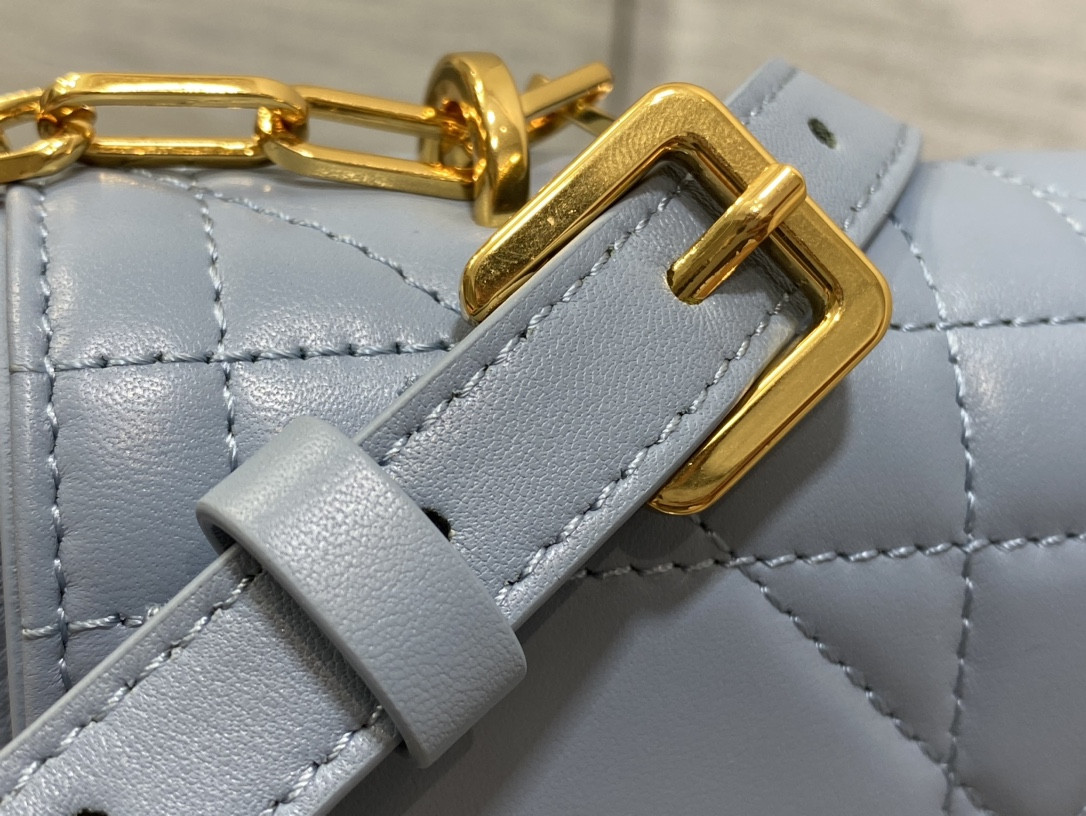 Dior Mini Dior Ange Bag Blue Macrocannage Calfskin 20 x 12 x 5 cm