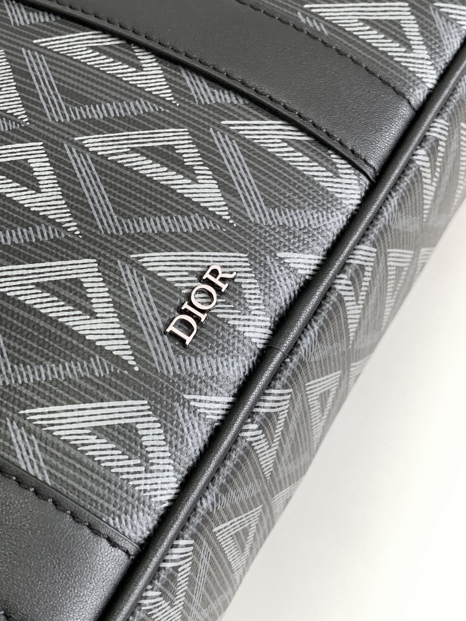 Dior Zipped Briefcase Black CD Diamond Canvas and Black Grained Calfskin 37 x 28 x 6 cm