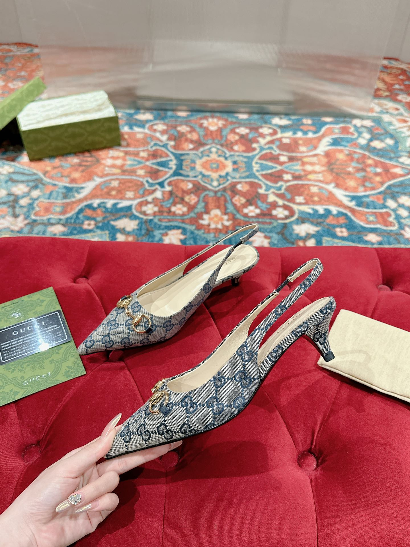 UA GUCCI HORSEBIT SLINGBACK PUMP LOW HEEL