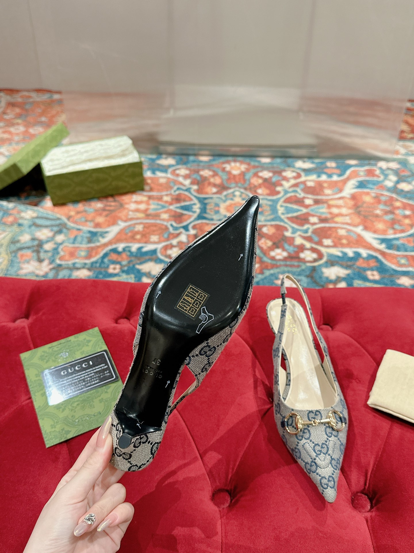 UA GUCCI HORSEBIT SLINGBACK PUMP LOW HEEL