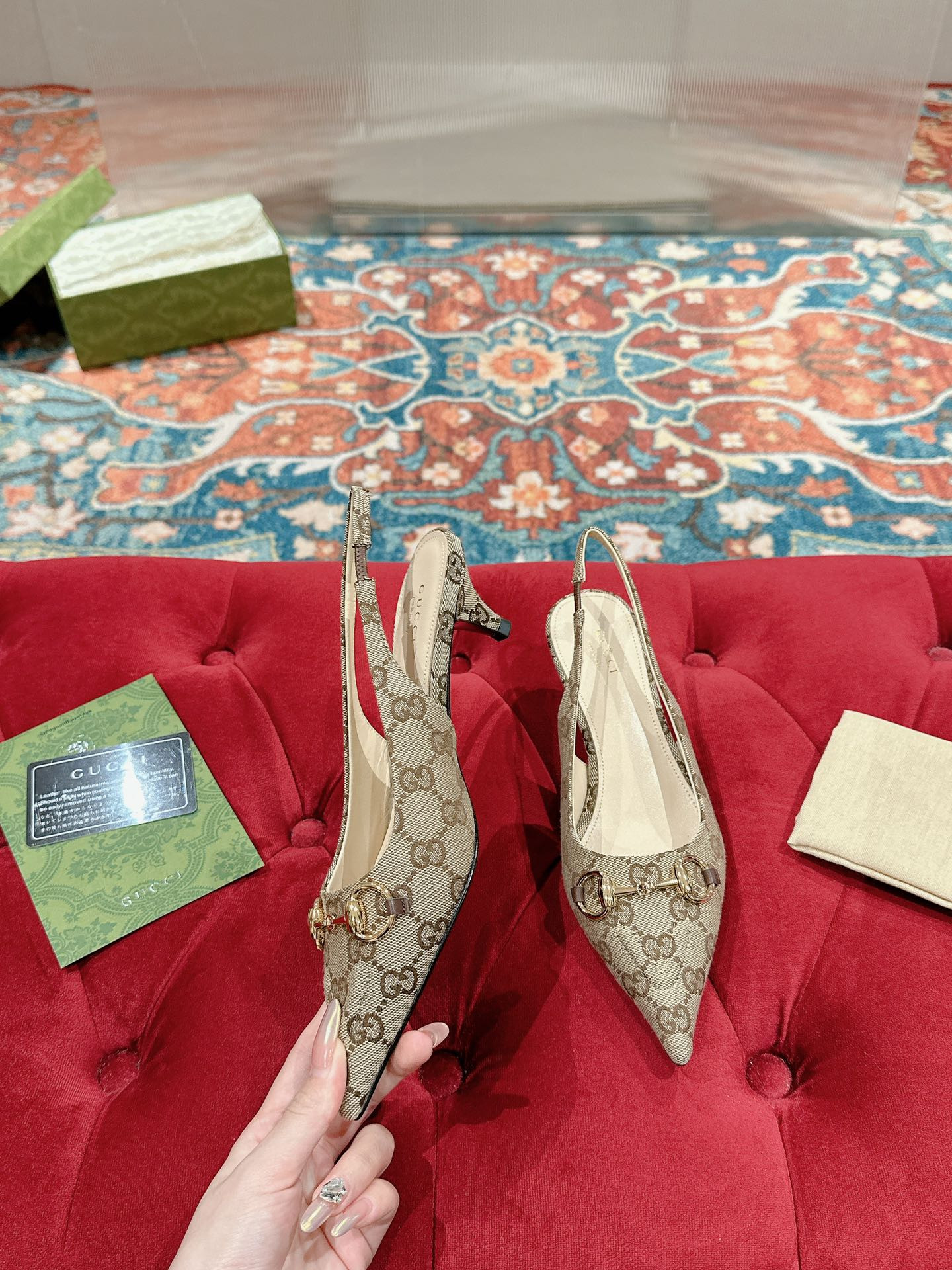 UA GUCCI HORSEBIT SLINGBACK PUMP LOW HEEL