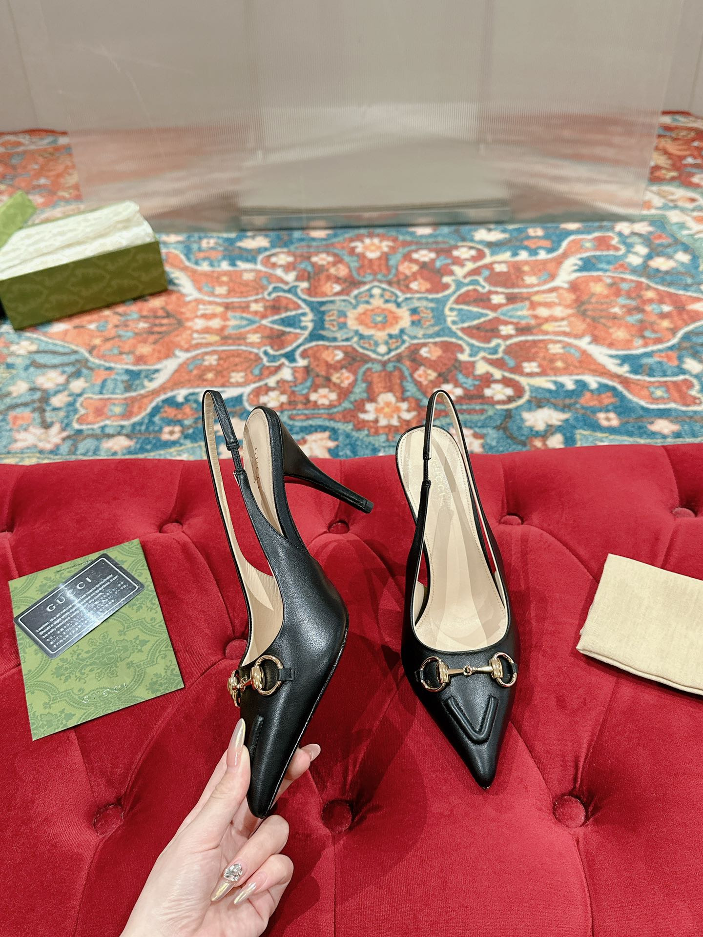 UA GUCCI HORSEBIT SLINGBACK PUMP HIGH HEEL