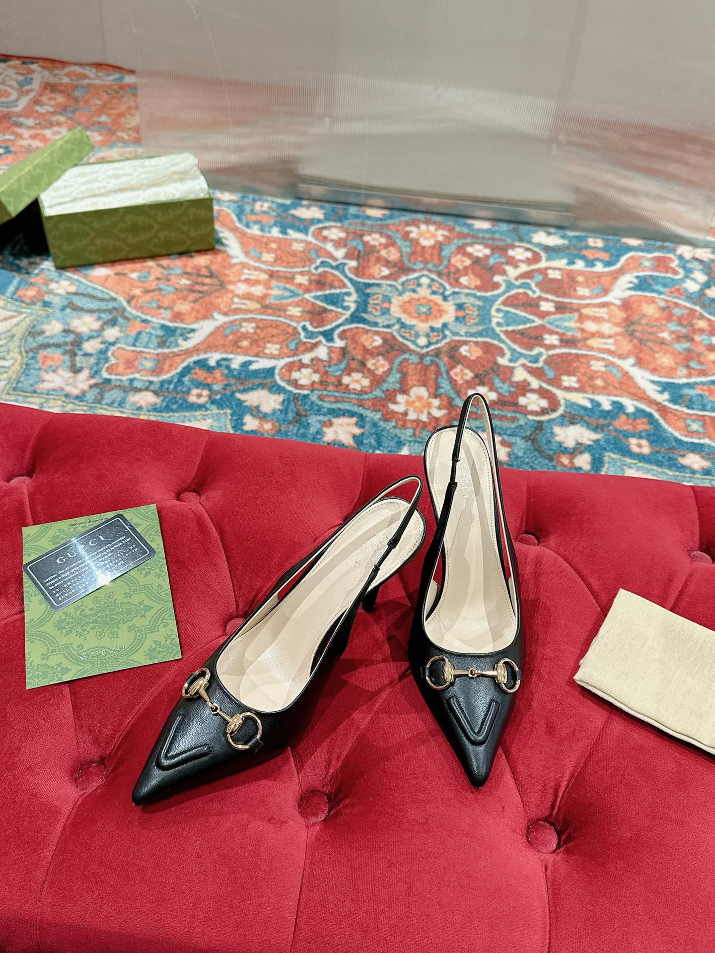 UA GUCCI HORSEBIT SLINGBACK PUMP HIGH HEEL