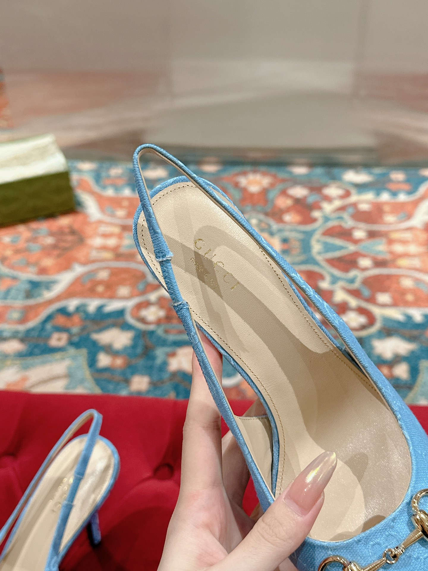 UA GUCCI HORSEBIT SLINGBACK PUMP HIGH HEEL