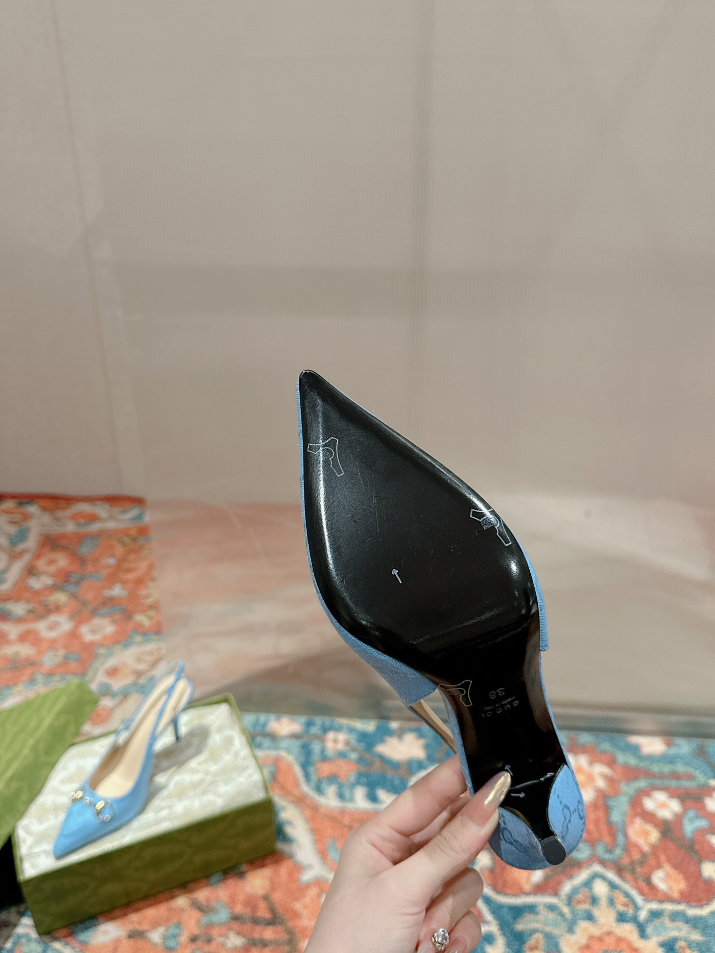 UA GUCCI HORSEBIT SLINGBACK PUMP HIGH HEEL