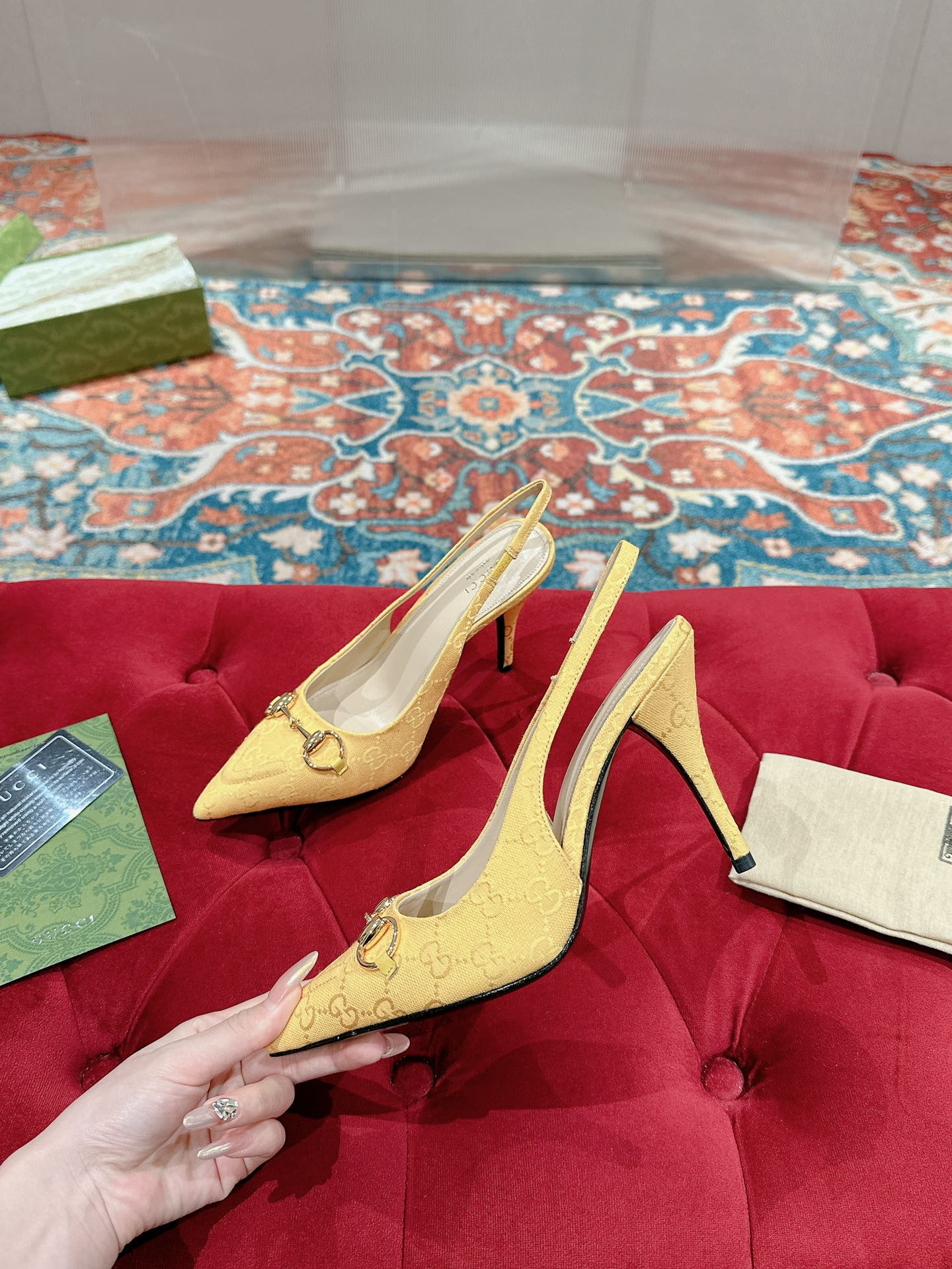 UA GUCCI HORSEBIT SLINGBACK PUMP HIGH HEEL