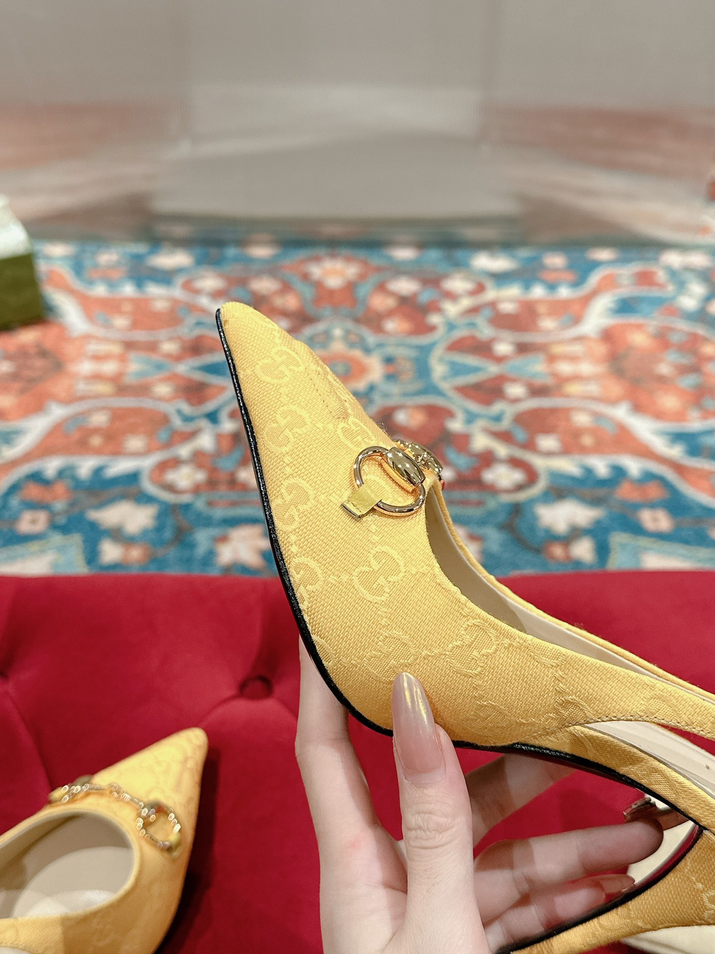 UA GUCCI HORSEBIT SLINGBACK PUMP HIGH HEEL