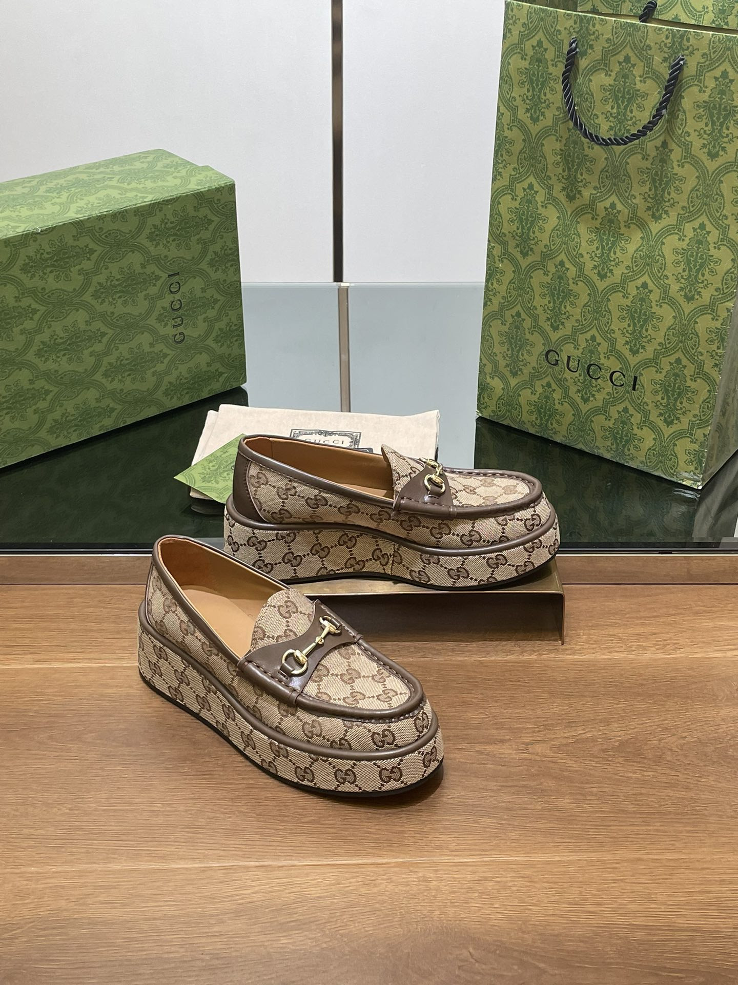 UA GUCCI HORSEBIT WEDGE LOAFER