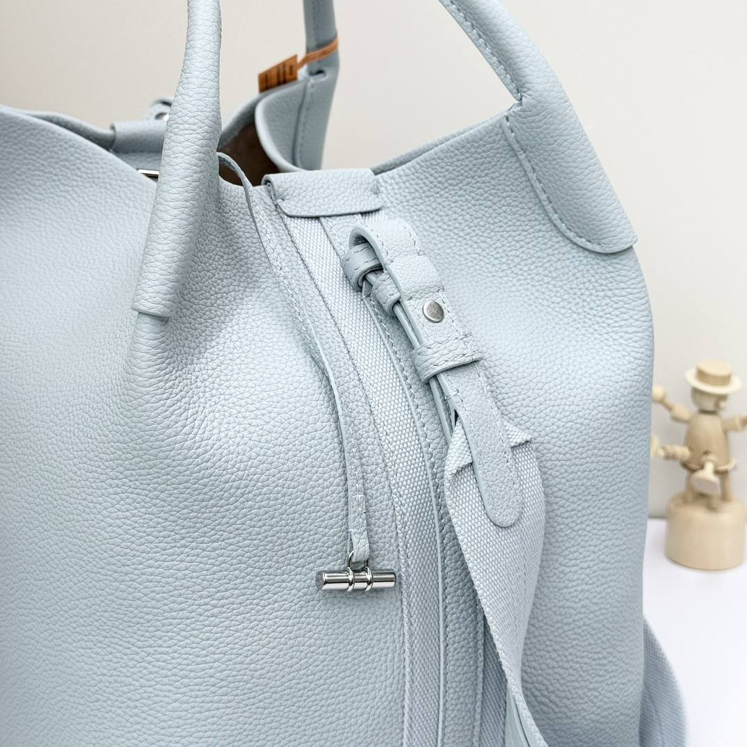 Loro Piana Large Bale Bag Grained Calfskin 24 x 20 x 27 cm