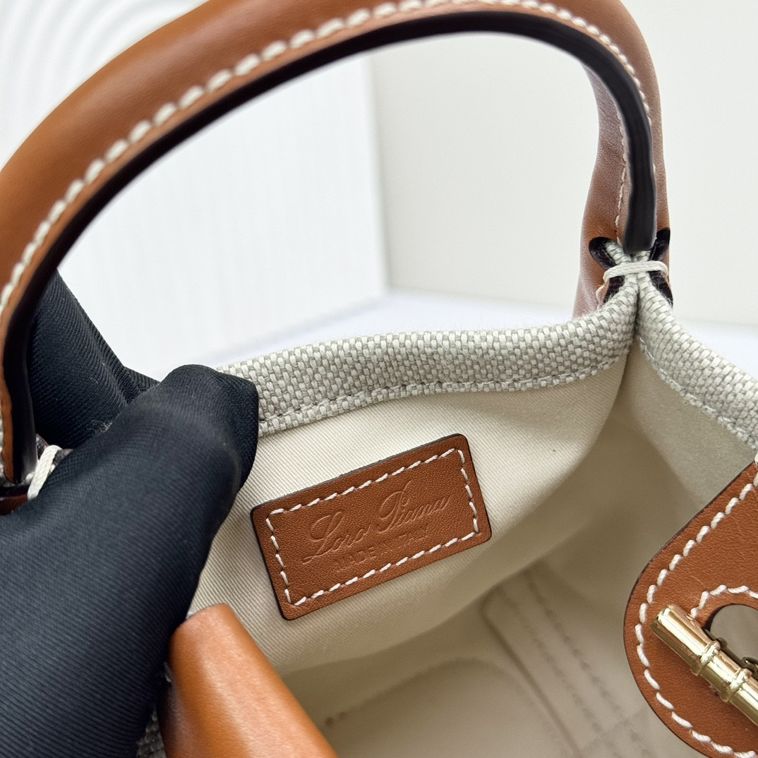 Loro Piana Micro Bale bag Cotton, Linen 23 x 16 x 14 cm