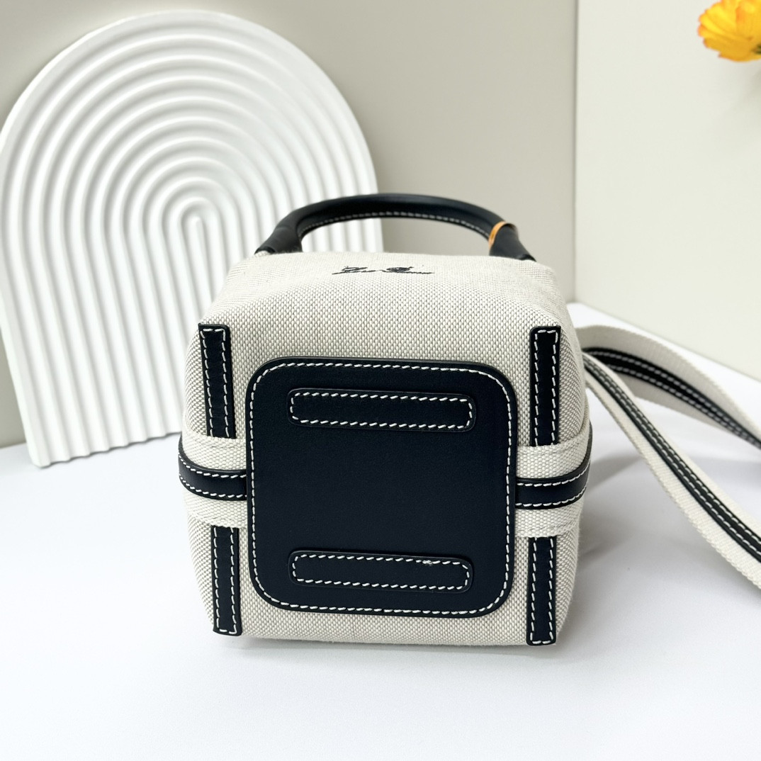 Loro Piana Micro Bale Bag Cotton, Linen 23 x 16 x 14 cm