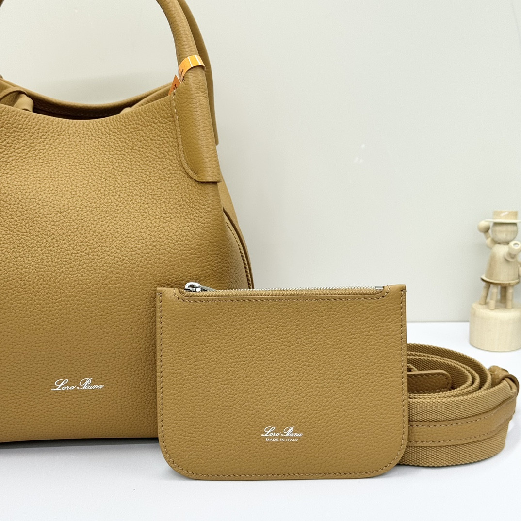 Loro Piana Small Bale Bag Grained Calfskin 17 x 17 x 21 cm