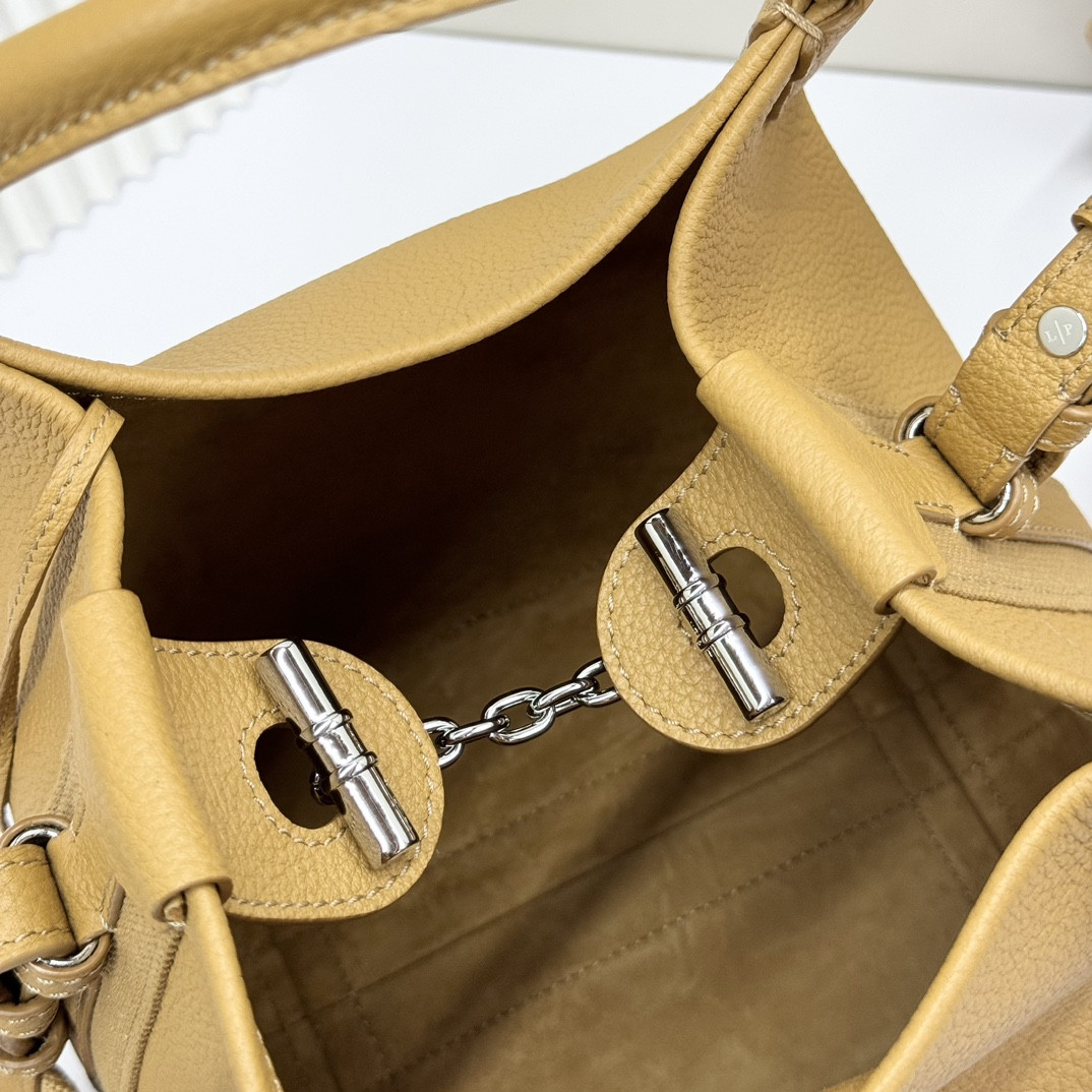 Loro Piana Small Bale Bag Grained Calfskin 17 x 17 x 21 cm