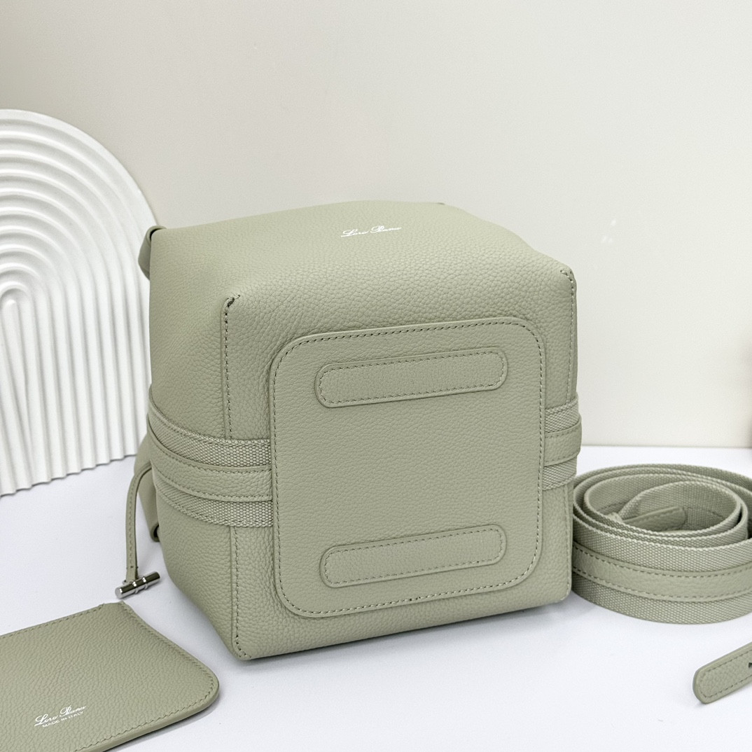 Loro Piana Small Bale Bag Grained Calfskin 17 x 17 x 21 cm