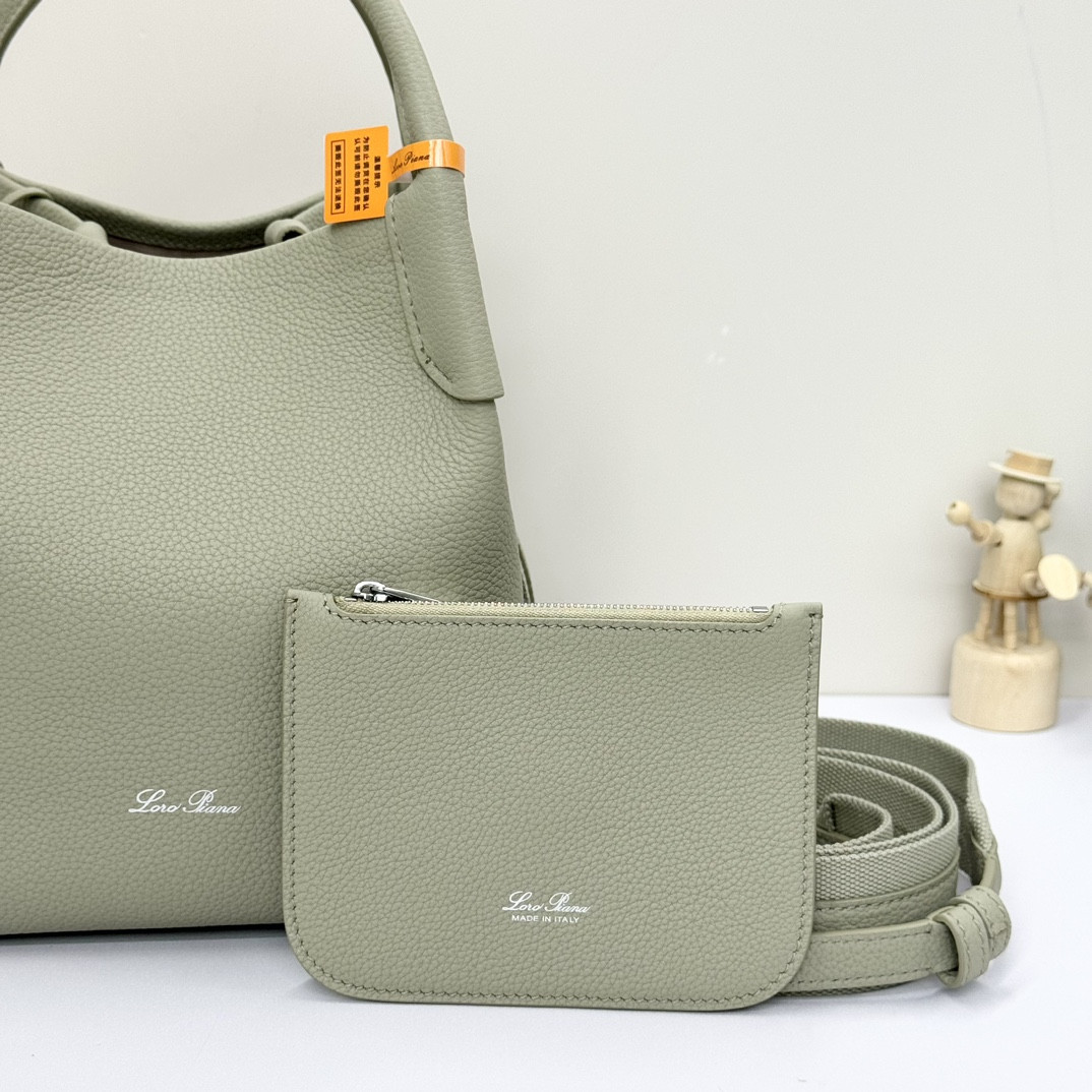 Loro Piana Small Bale Bag Grained Calfskin 17 x 17 x 21 cm