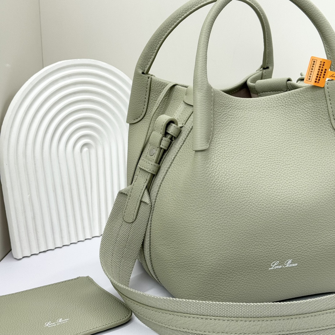 Loro Piana Small Bale Bag Grained Calfskin 17 x 17 x 21 cm