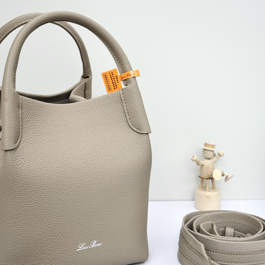 Loro Piana Small Bale Bag Grained Calfskin 17 x 17 x 21 cm