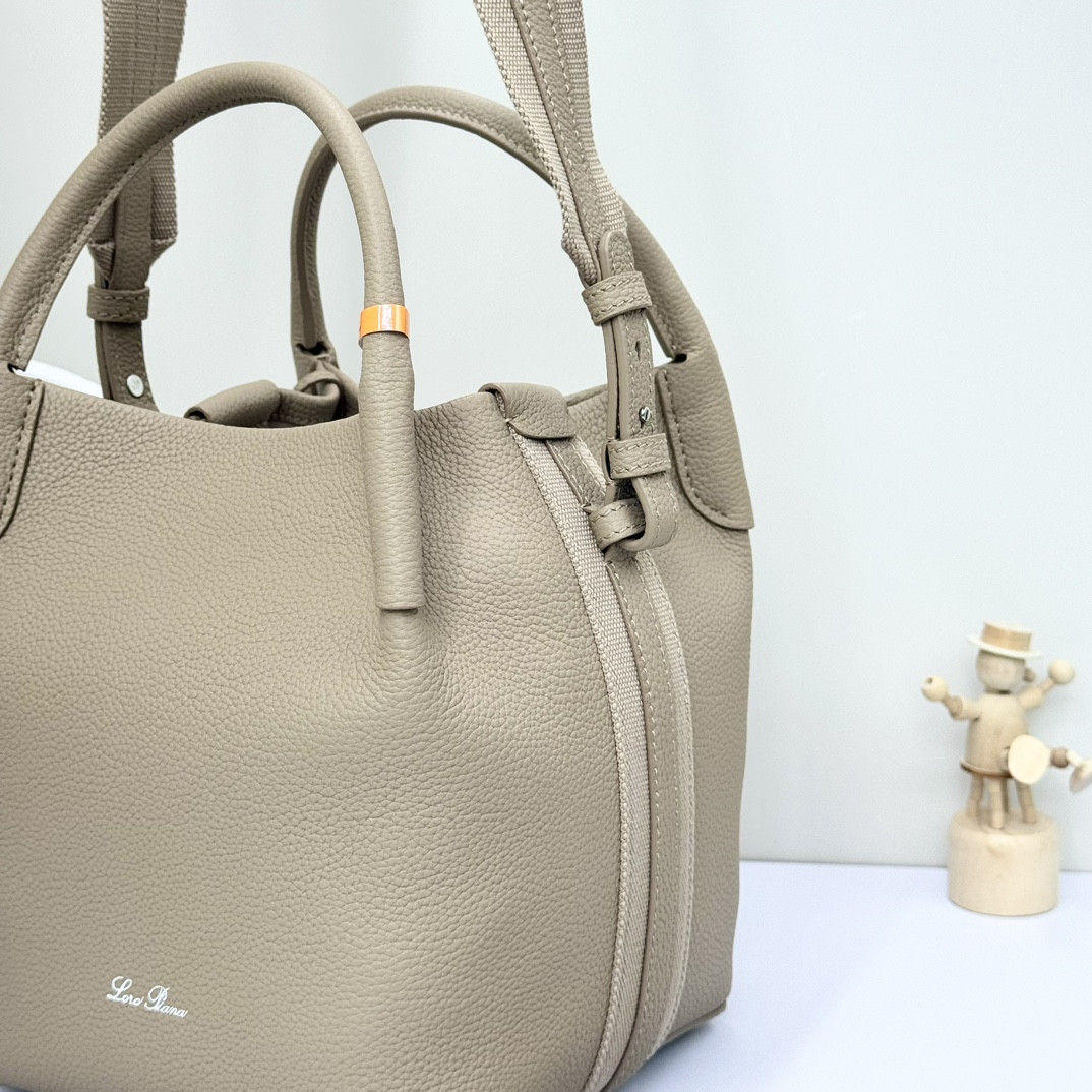 Loro Piana Small Bale Bag Grained Calfskin 17 x 17 x 21 cm