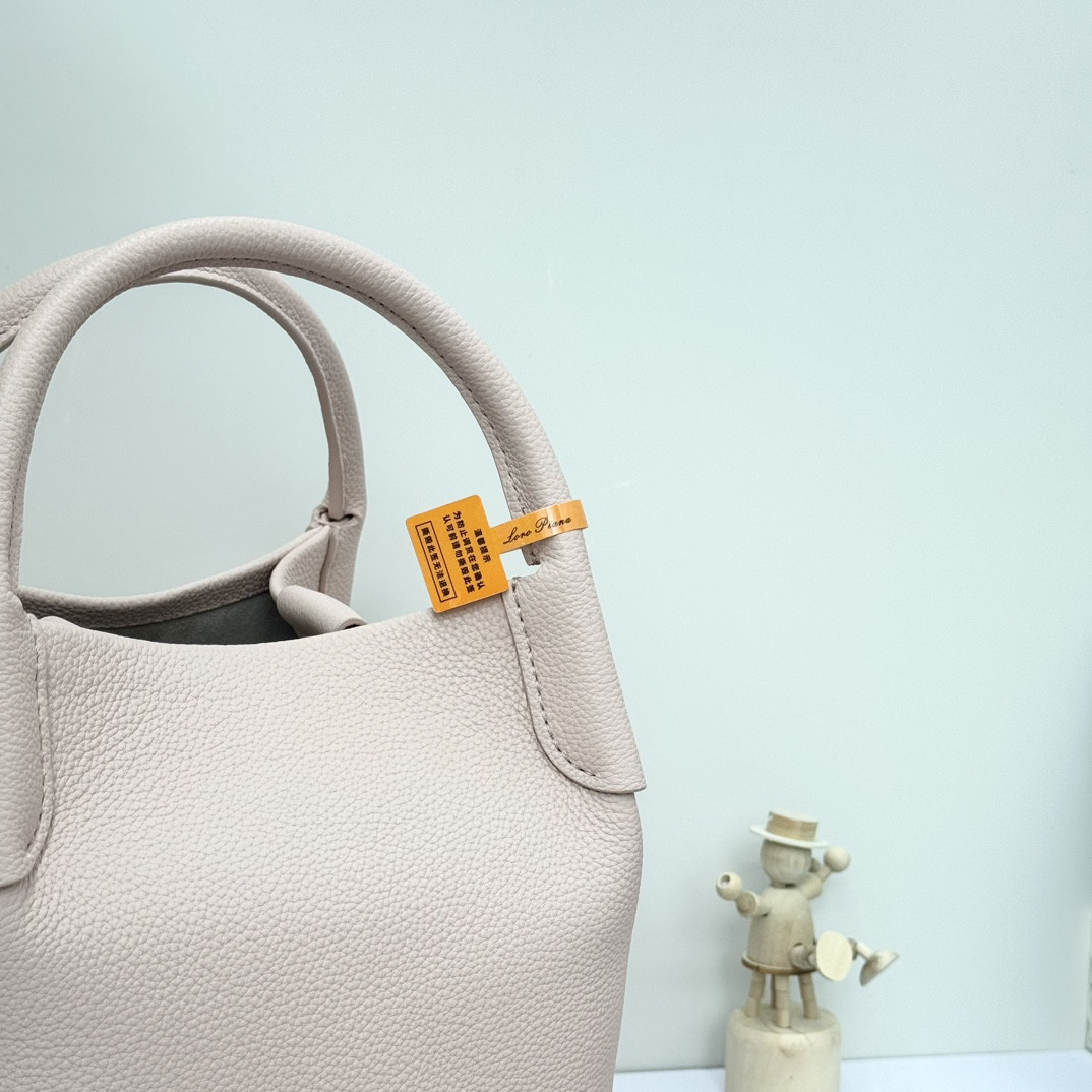 Loro Piana Small Bale Bag Grained Calfskin 17 x 17 x 21 cm