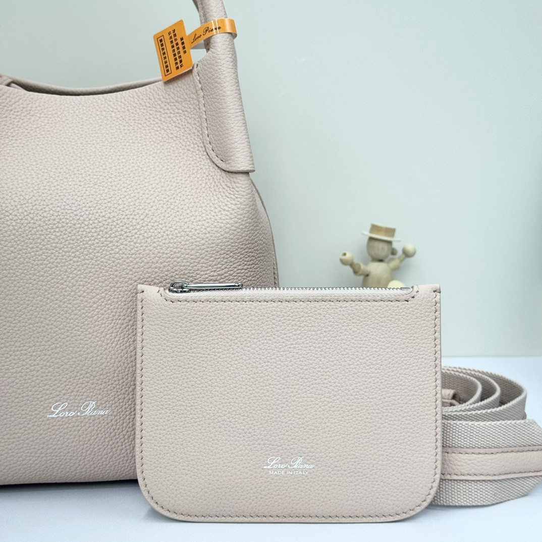 Loro Piana Small Bale Bag Grained Calfskin 17 x 17 x 21 cm